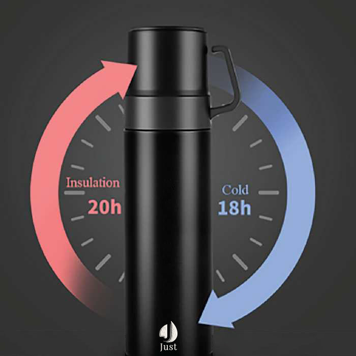 Double Cup Flask - Black
