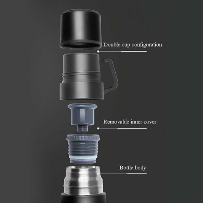 Double Cup Flask - Black