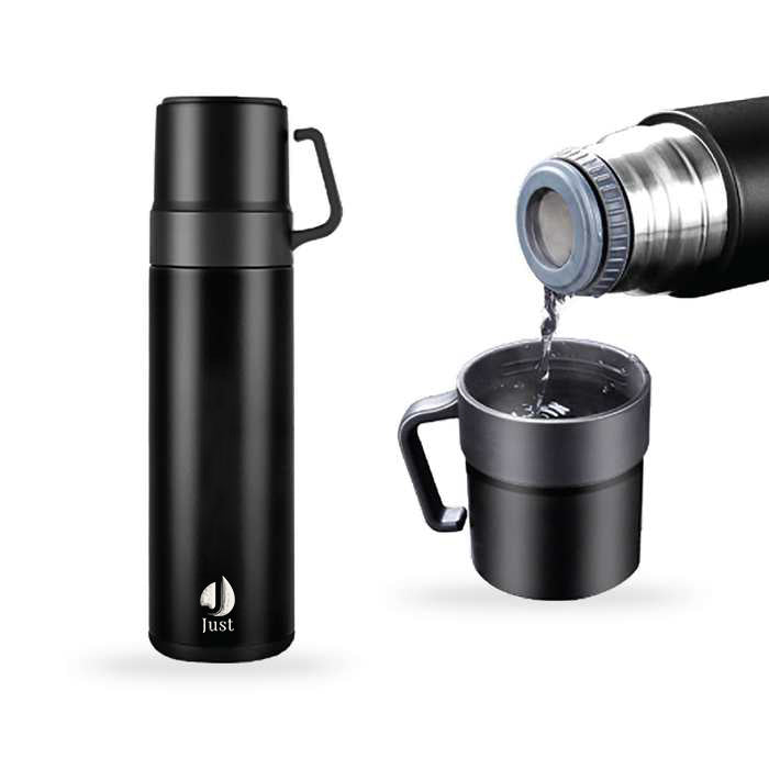 Double Cup Flask - Black