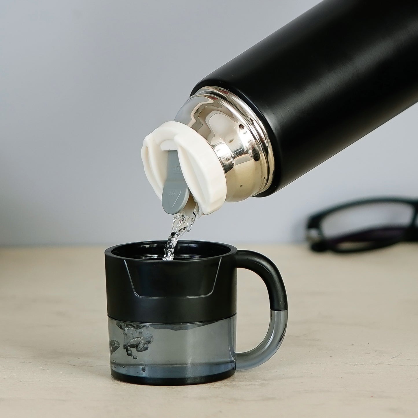 Thermosteel Cup Flask - Black